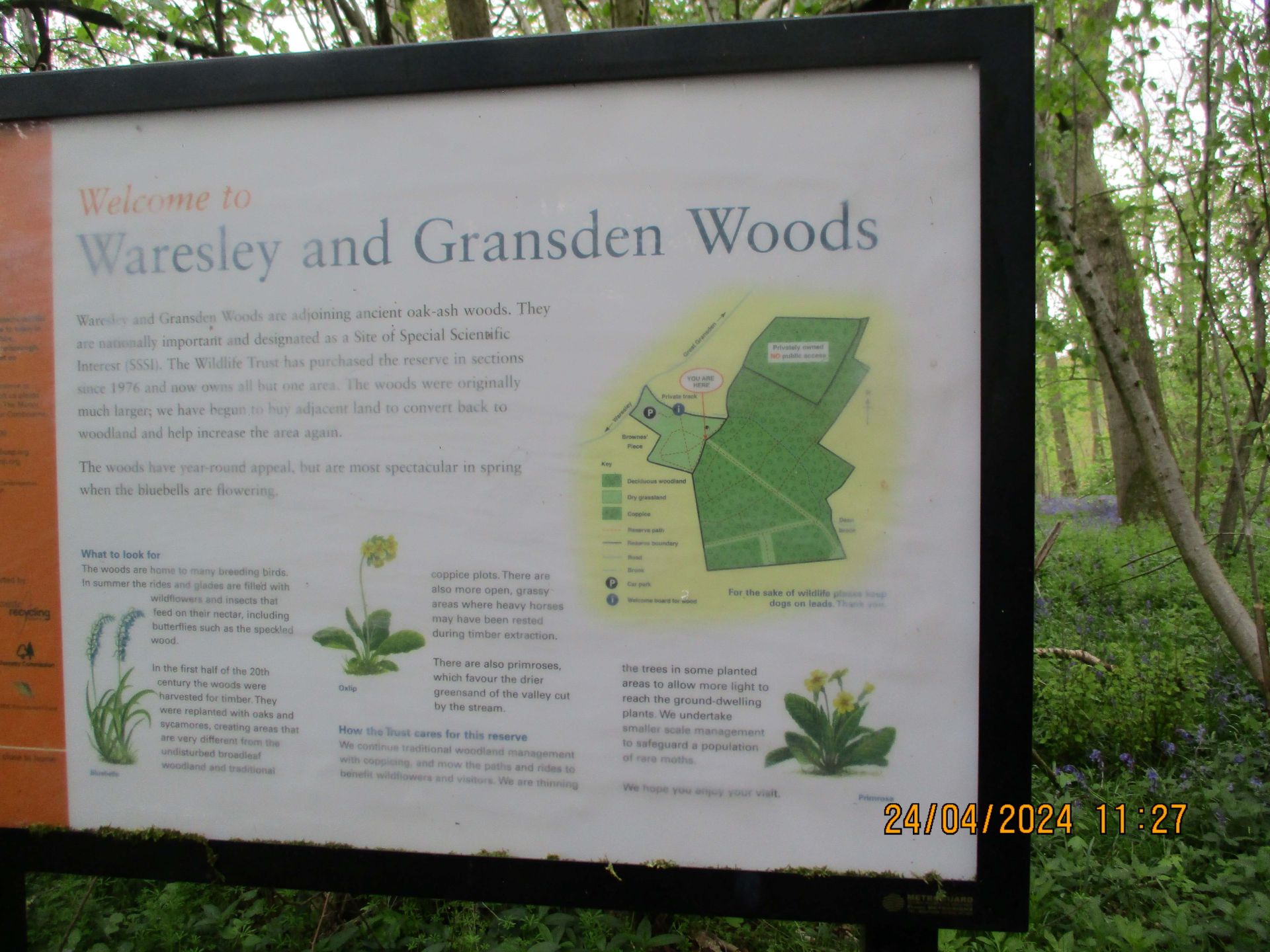 Waresley Wood sign