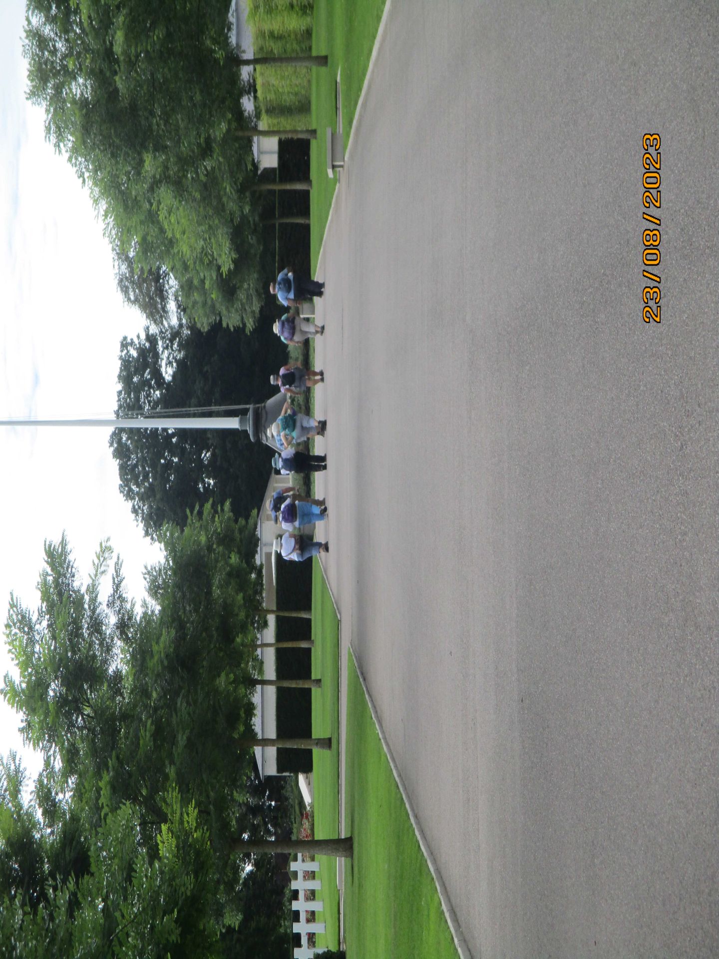 Walking in cemetery