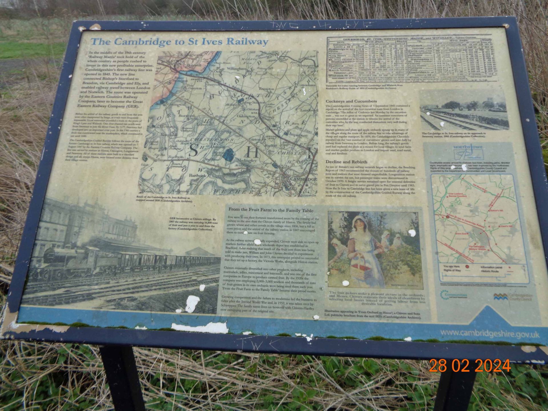 Map of old railway at Swavesey
