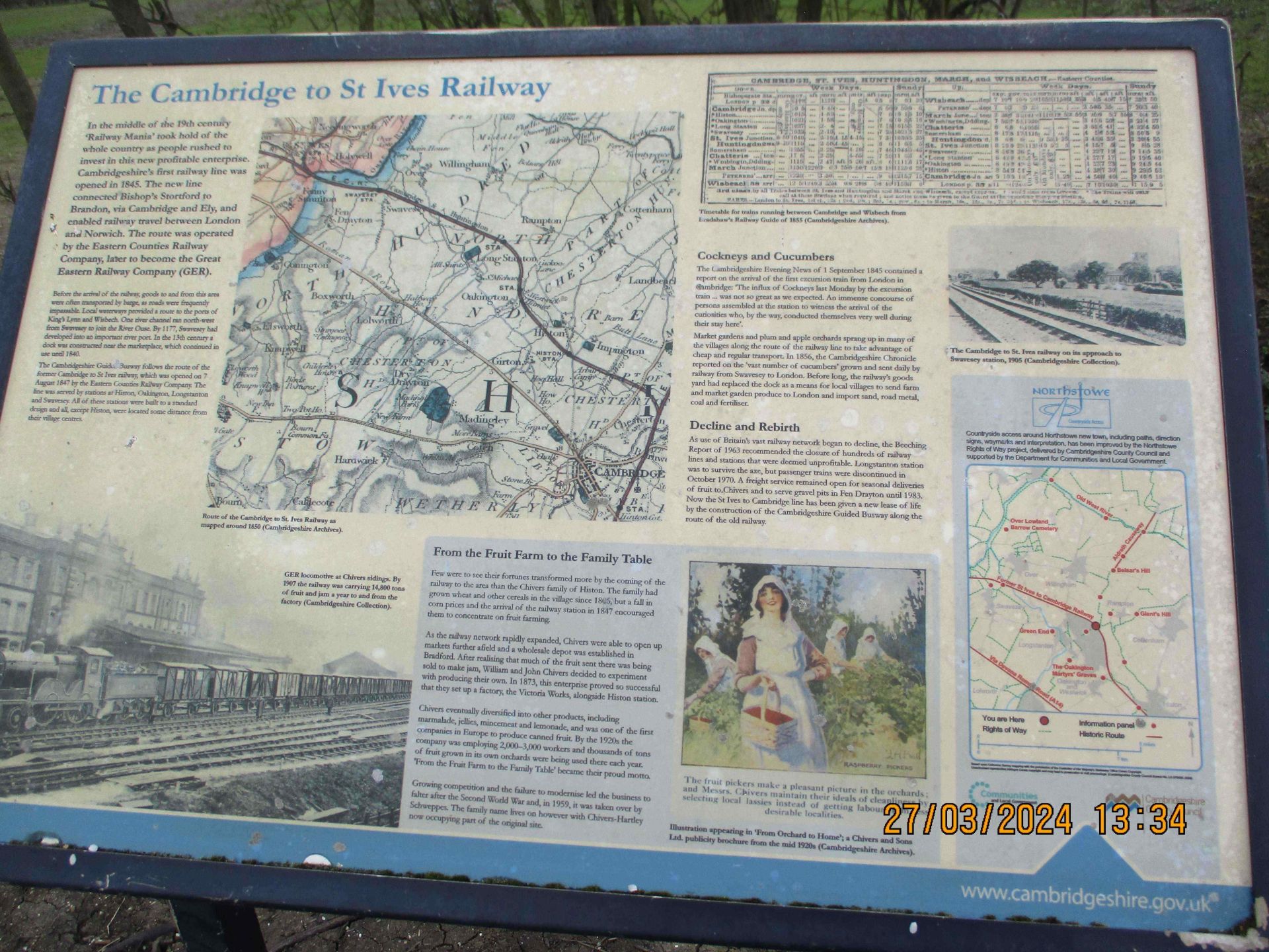 Map of old railway Oakington